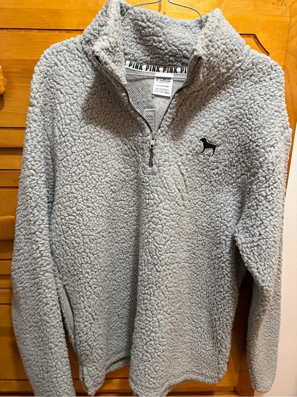 PINK Quarter-Zip Sherpa Pullover